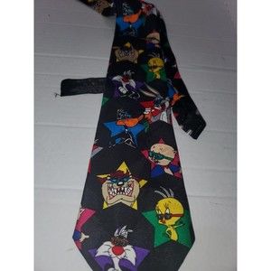 Vintage Looney Tunes Mania Necktie 1993 100% Polyester